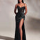 Eugenie Satin Corset Gown - Black