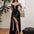 Anastasia Satin Corset Gown - Black