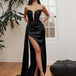 Anastasia Satin Corset Gown - Black