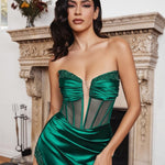 Anastasia Satin Corset Gown - Emerald