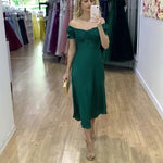 Masie Midi Dress - Forest Green