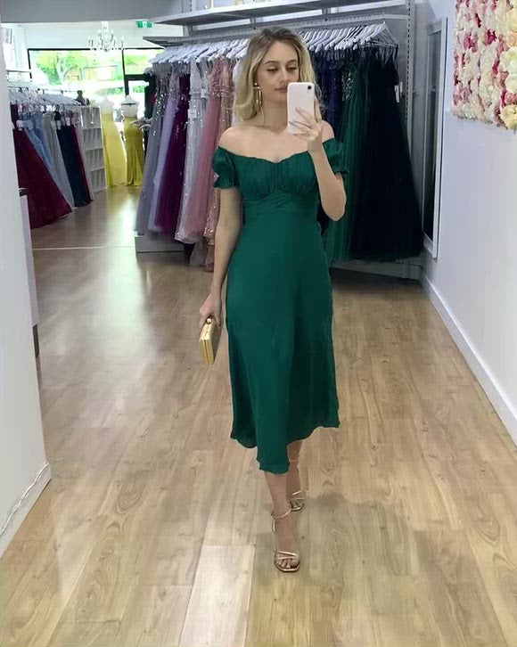 Masie Midi Dress - Forest Green