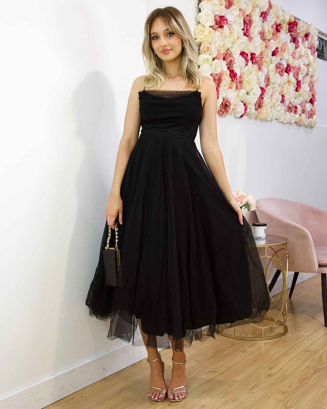 Charlotte Midi Dress - Black