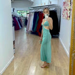 Billie Satin Midi Dress - Sage