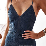 Estelle Lace Midi Dress - Steel Blue - Miss Runway Boutique