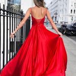 Zahara Satin Gown - Red