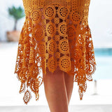 Giselle Lace Midi Dress - Mustard