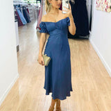 Masie Midi Dress - Steel Blue