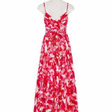 Verona Maxi Print Dress - Red