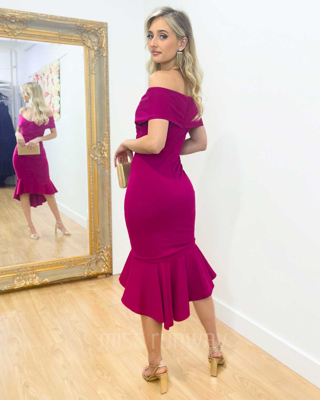 Brienne Midi Dress - Fuchsia