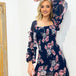Gail Floral Dress - Navy Print