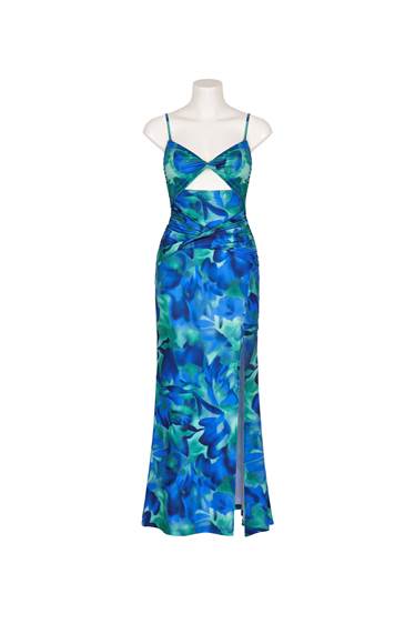 Cassie Maxi Dress - Green/Blue Print