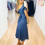 Masie Midi Dress - Steel Blue