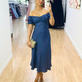 Masie Midi Dress - Steel Blue