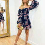 Gail Floral Dress - Navy Print