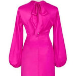 Estella Satin Mini Dress - Fuschia