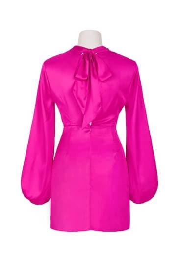 Estella Satin Mini Dress - Fuschia
