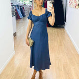 Masie Midi Dress - Steel Blue
