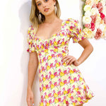 Marbella Mini Dress - Yellow Floral