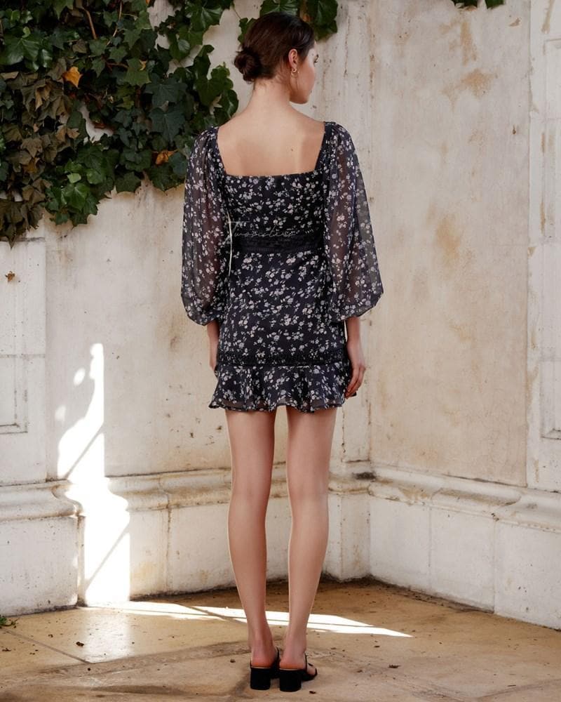 MaryKate Floral Dress - Black