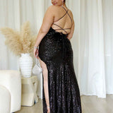 Neveda Sequin Gown - Black