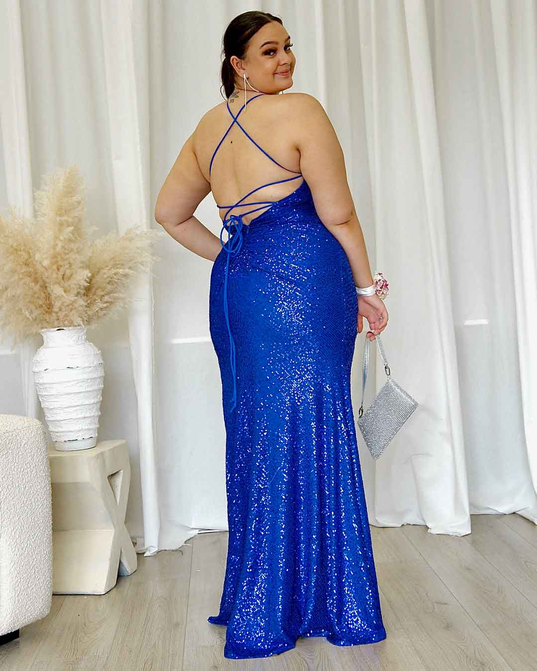 Shop Formal Dress - Neveda Sequin Gown - Cobalt sixth image