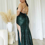 Neva Sequin Gown - Emerald