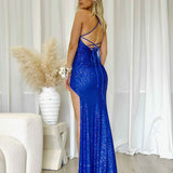 Neveda Sequin Gown - Cobalt