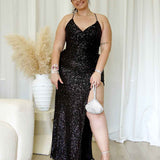 Neveda Sequin Gown - Black