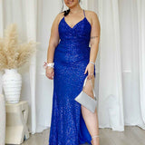 Neveda Sequin Gown - Cobalt