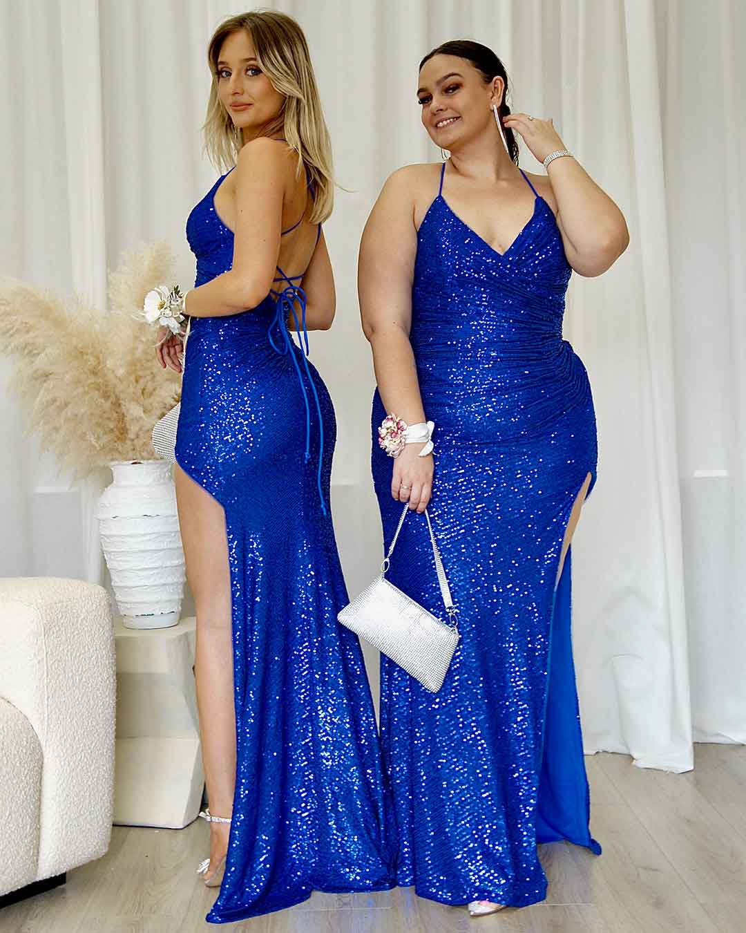 Shop Formal Dress - Neveda Sequin Gown - Cobalt fifth image