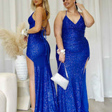 Neveda Sequin Gown - Cobalt