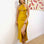 Nicola Satin Midi Dress - Mustard