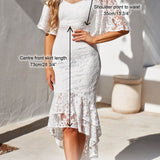 Reyna Lace Midi Dress - Red