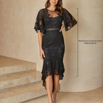 Reyna Lace Midi Dress - Black