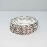 Tamika 5 Row Diamante Bracelet - Silver